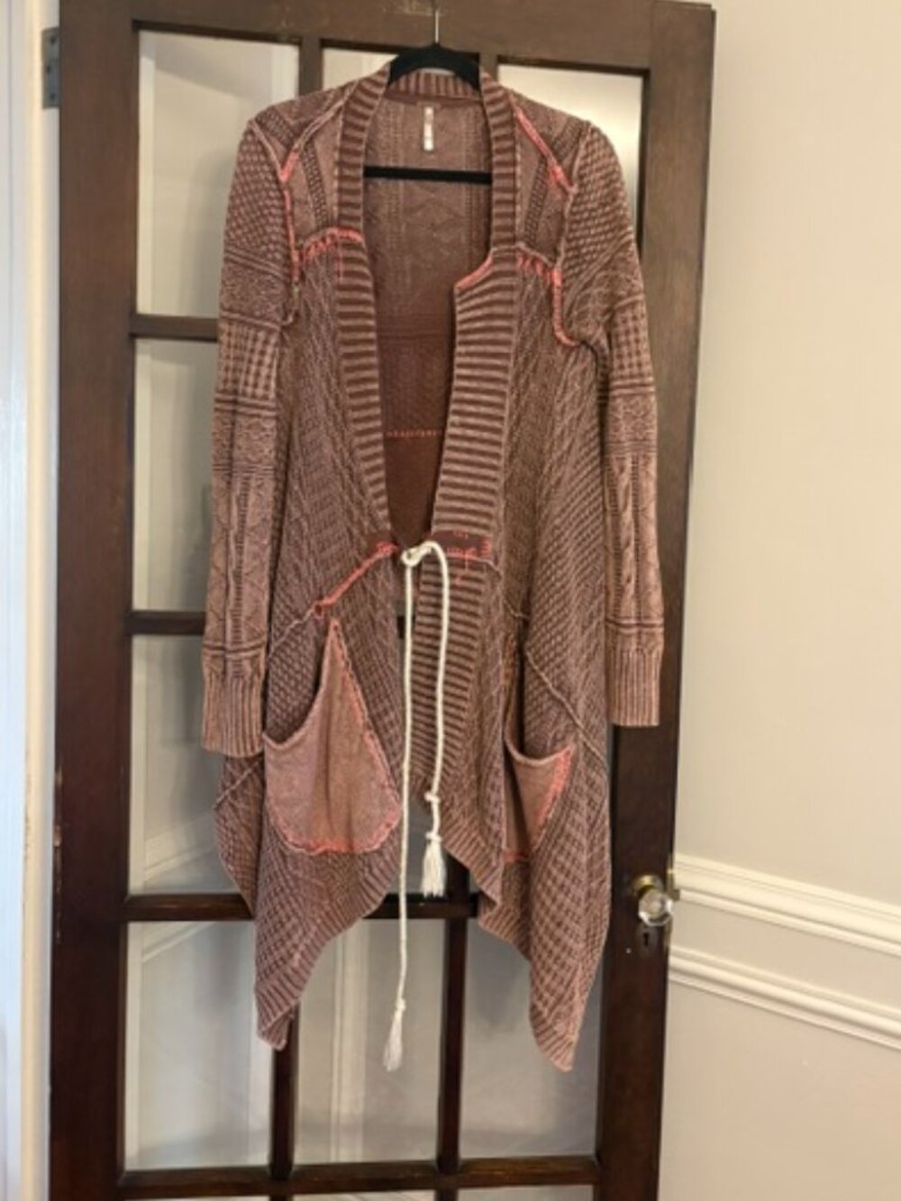 Free People All Washed Out Cardigan in Sand, Size Medium